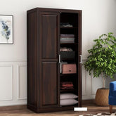ONIJA  Wooden 2 Door Wardrobe for Clothes with 6 Shelf Storage - Sheesham Wood Almirah for Bedroom
